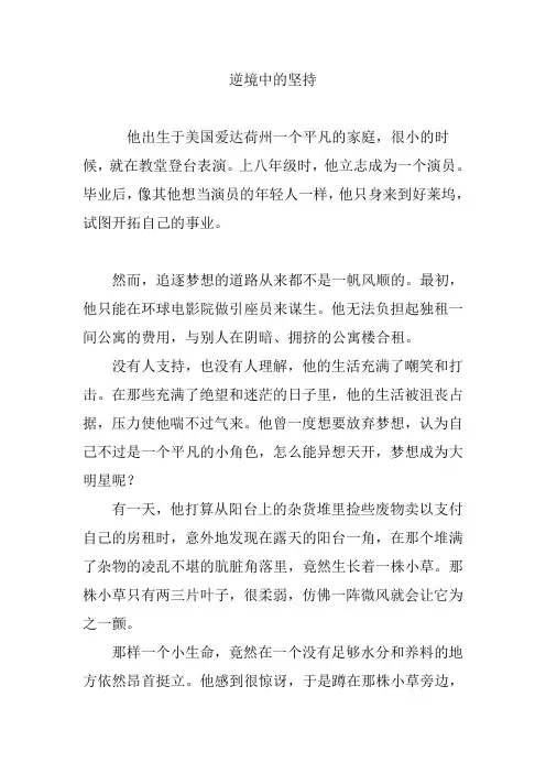逆境中的坚持