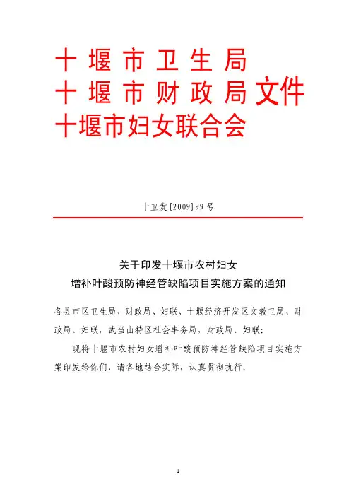 99号增补叶酸实施方案. - 文件