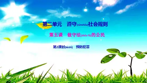 八年级道德与法治上册 第二单元 遵守社会规则 第五课 做守法的公民 第2框 预防犯罪作业课件 