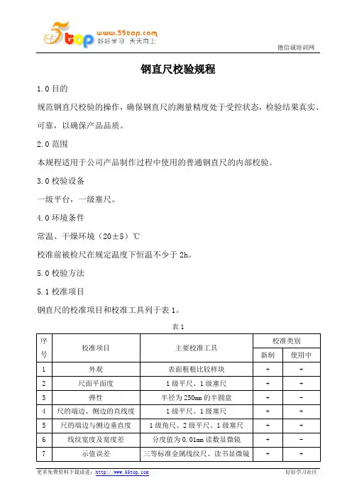 钢直尺校验规程