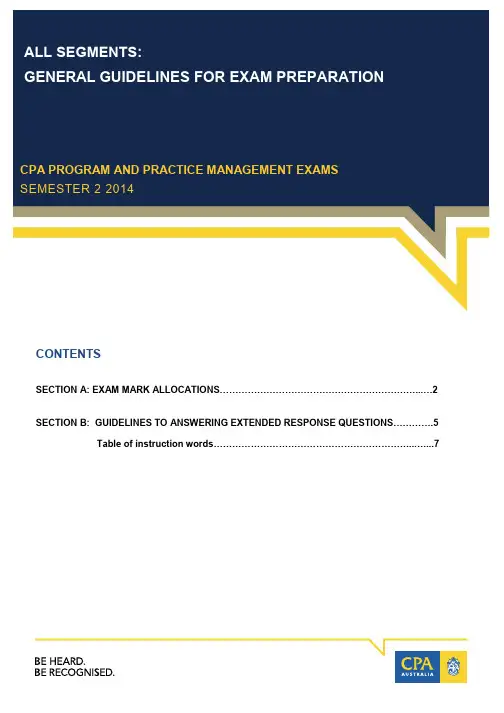 All Segments - General Guidelines for Exam Preparation