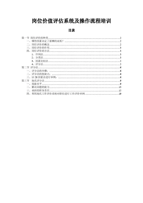 岗位价值评估系统及操作流程培训--李鑫