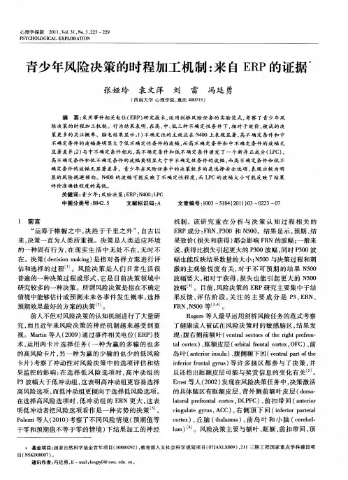 青少年风险决策的时程加工机制：来自ERP的证据