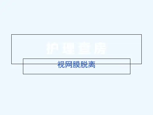 护理查房 视网膜脱离 PPT