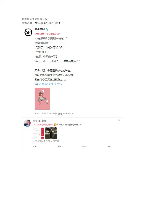 顺丰速运营销案例分析