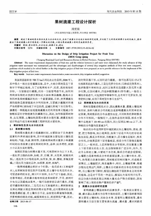 果树滴灌工程设计探析