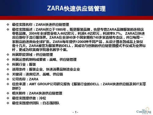 最佳实践：ZARA快速供应链管理