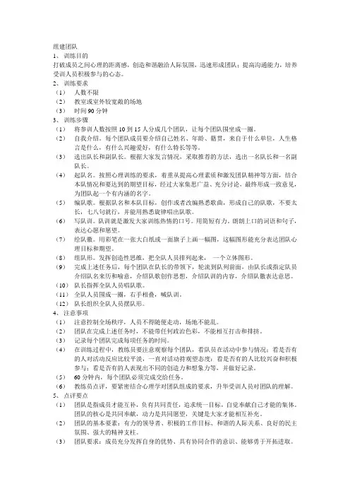 组建团队