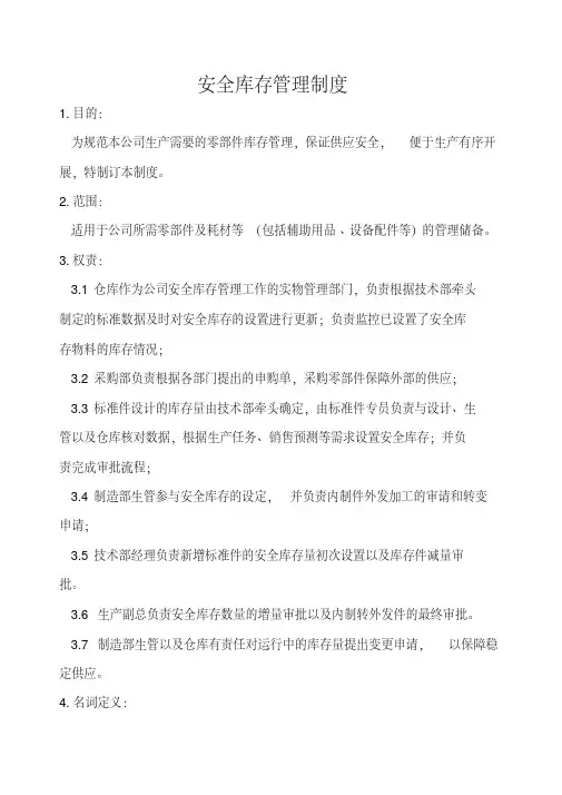 安全库存管理制度