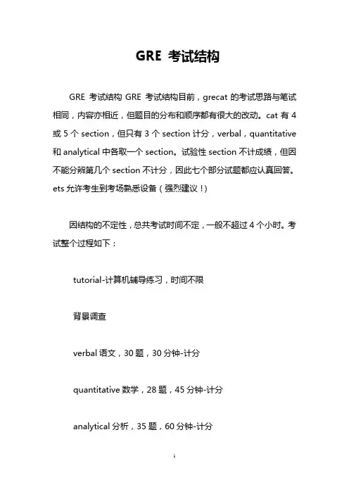 GRE 考试结构