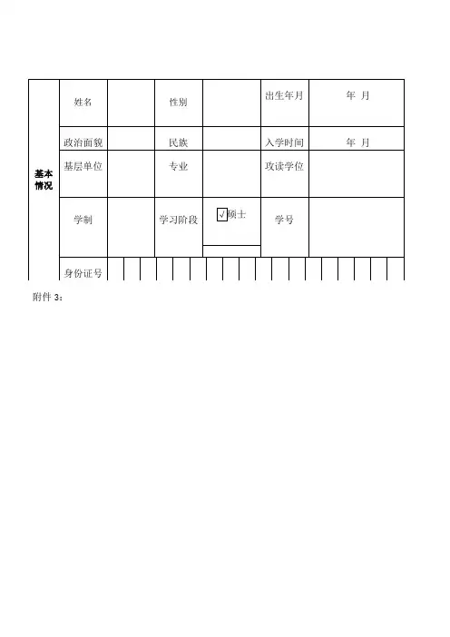研究生国家奖学金申请审批表含申请书