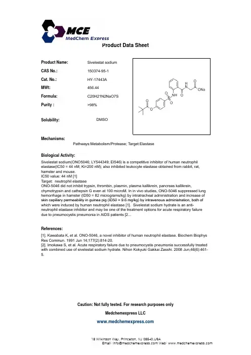 Sivelestat sodium_150374-95-1_DataSheet_MedChemExpress