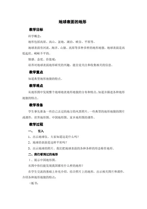 地球表面的地形.
