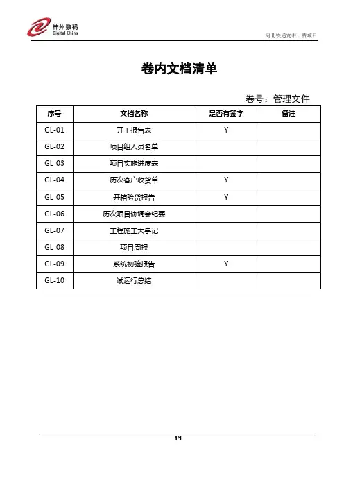 管理文件目录清单