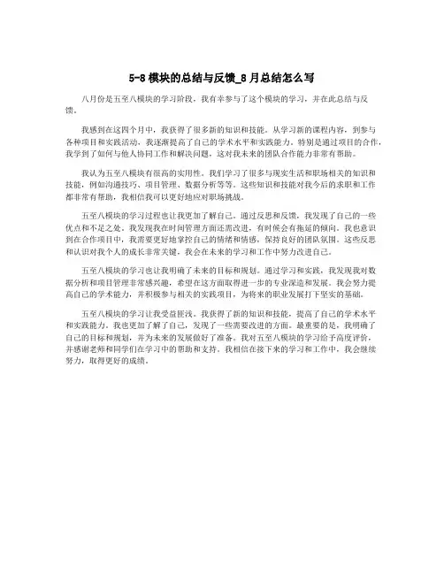 5-8模块的总结与反馈_8月总结怎么写