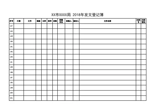 党政机关发文登记簿模板