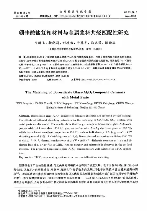 硼硅酸盐复相材料与金属浆料共烧匹配性研究