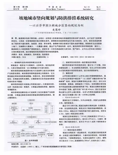 坡地城市竖向规划与防洪排涝系统研究——以云浮市滨江新城分区竖
