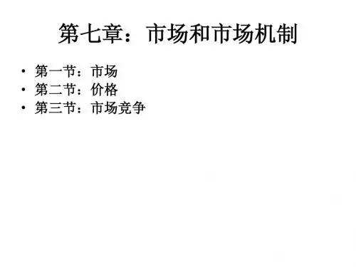 第七章市场和市场机制