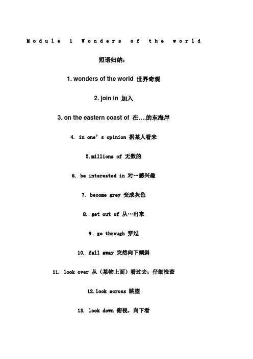 最外研版九年级上册英语各单元短语汇总