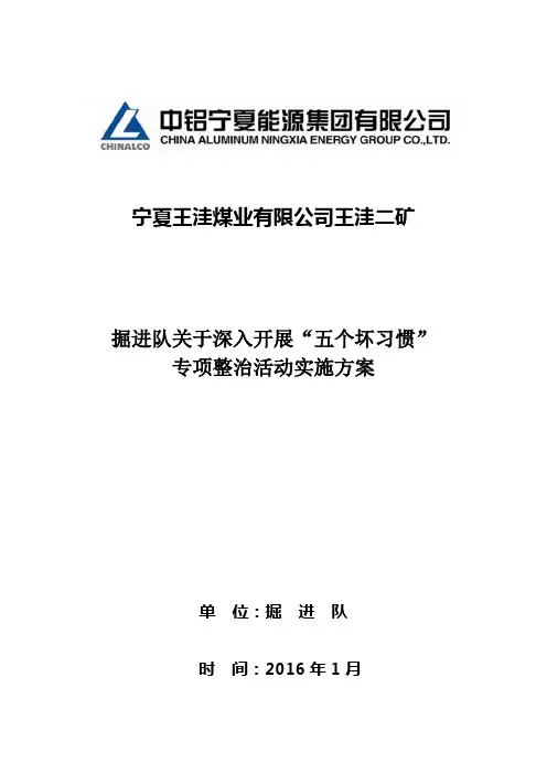 五个坏习惯方案