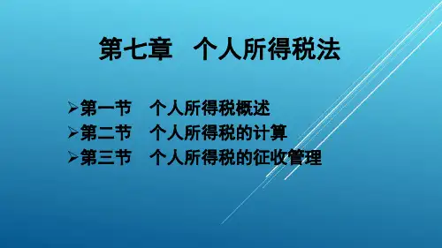 (付志宇)税法第七章   个人所得税法
