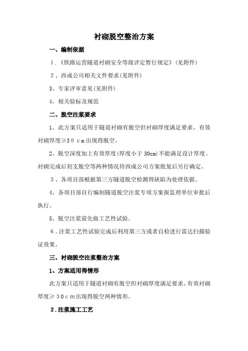 衬砌脱空整治方案