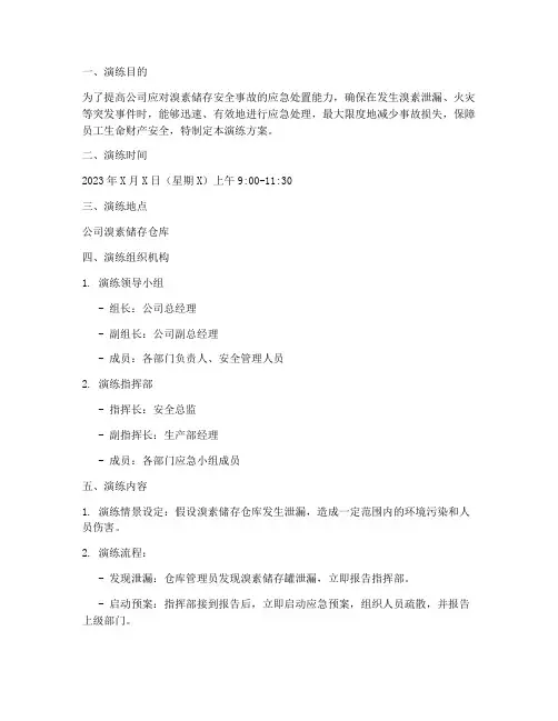 溴素储存管理应急预案演练