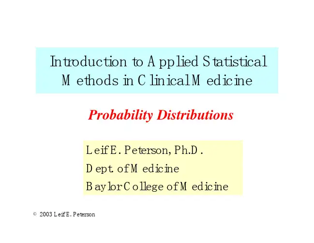 Probability Distributions