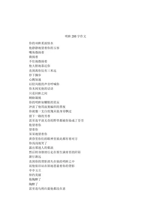 明眸200字作文