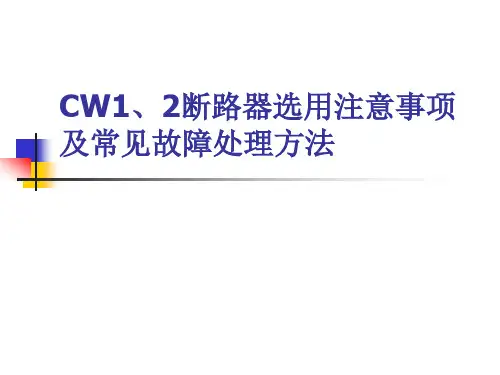 CW2断路器产品介绍资料