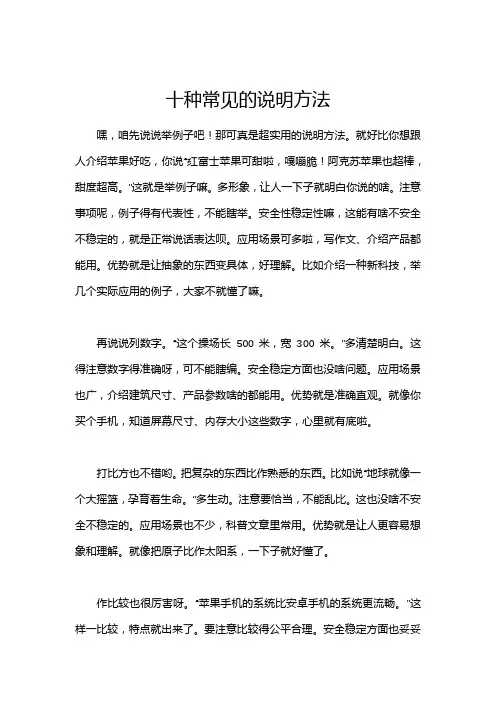 十种常见的说明方法