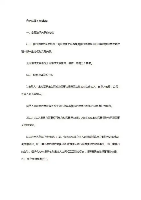 合同法律关系