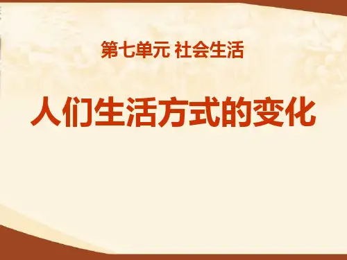 《人们生活方式的变化》社会生活PPT教材课件