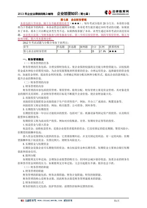 企业管理知识0701