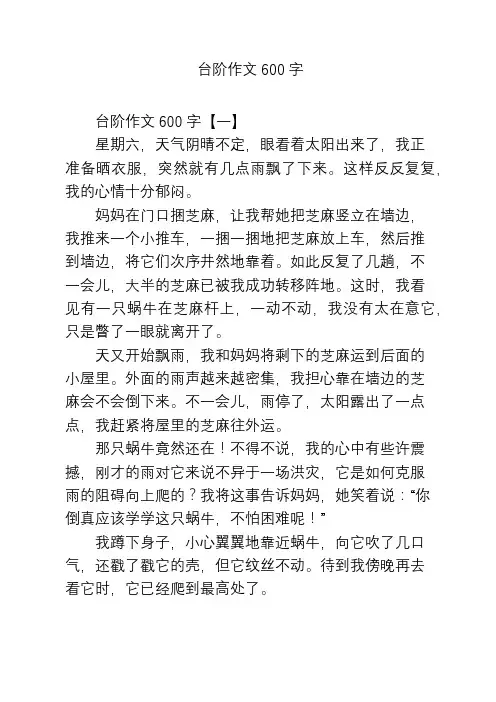 台阶作文600字