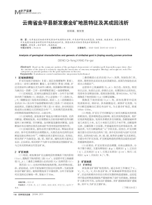 云南省金平县新发寨金矿地质特征及其成因浅析