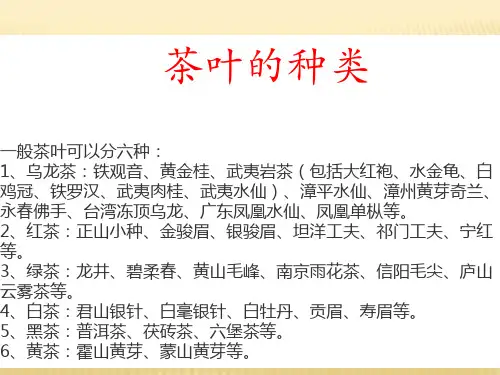 茶的种类