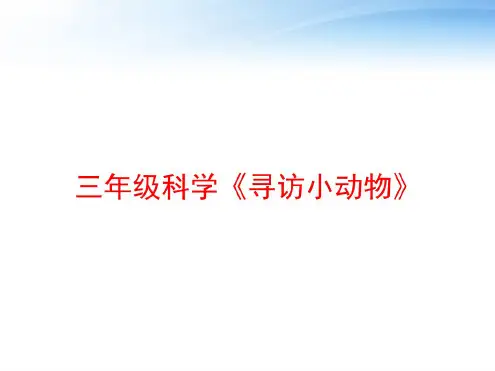 三年级科学《寻访小动物》课件