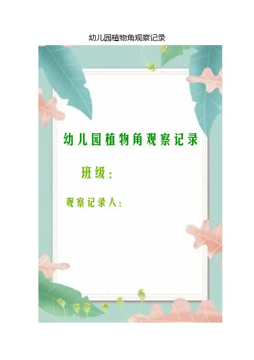 幼儿园植物角观察记录