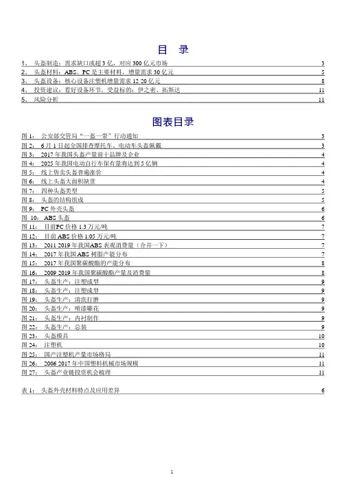 头盔产业链与市场情况分析报告