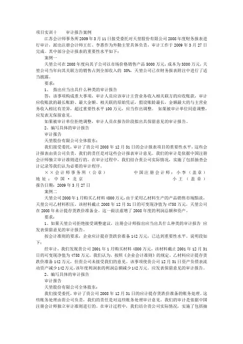 审计报告案例