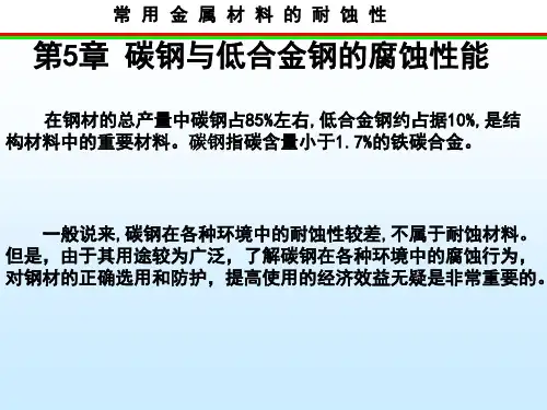 碳钢与低合金钢的腐蚀性能