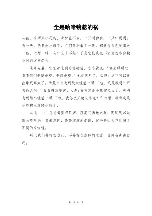 全是哈哈镜惹的祸_四年级作文