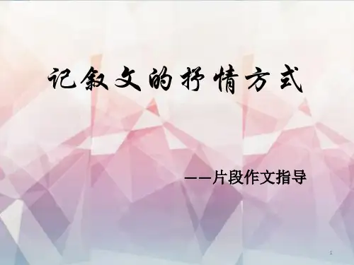 记叙文抒情方式(片段写作)ppt课件