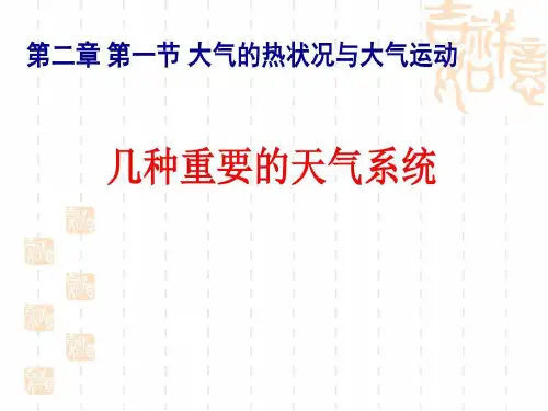 几种常见的天气系统：锋面系统共36页文档