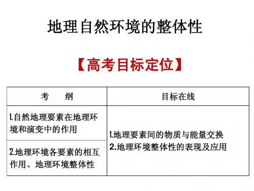 自然地理环境的整体性