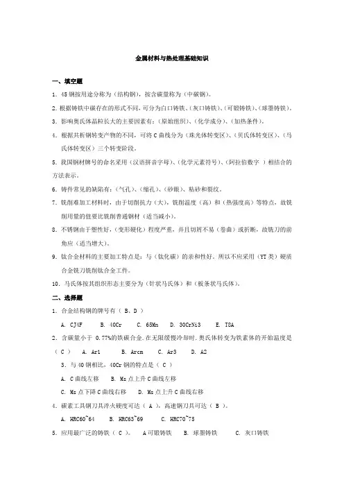 金属材料与热处理基础知识