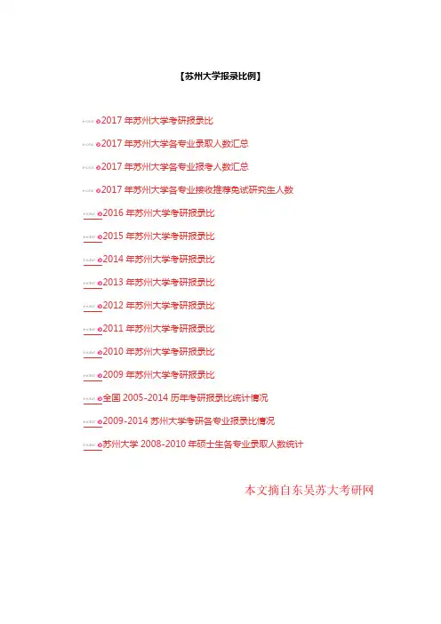 苏州大学报录比例