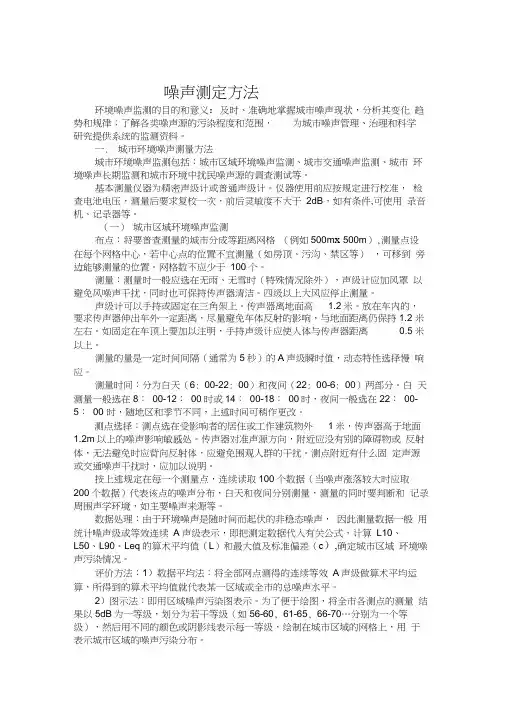 噪声测定方法